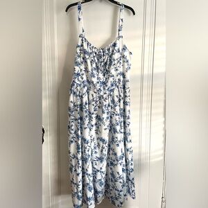 Scarlet Darkness Floral Printed Corset Dress Ruched Bust Cami Sundress